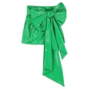 Caroline Bosmans Green Shiny Bow Skirt NEW